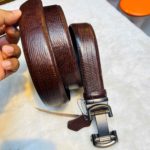 Automatic Buckle Belt-Crocodile Brown C-4