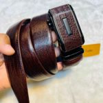 Automatic Buckle Belt-Crocodile Brown C-5