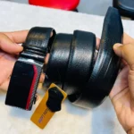 Automatic Buckle Belt-Crocodile Black C-2