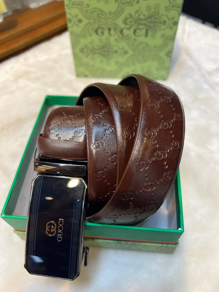 742278085_1039093565307777_3766510453213871948_n Gucci Texture Automatic Buckle Belt-Brown - Image 1