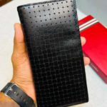 Lasercut Cut Long Wallet Black siz3