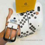Premium Genuine Leather Repeat Belt Armani White Ns13 - Image 3