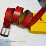Premium Genuine Leather Repeat Belt Orange Ns4 - Image 3