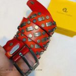 Premium Genuine Leather Repeat Belt Orange Ns4