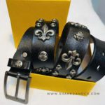 Premium Genuine Leather Repeat Belt Black Ns20
