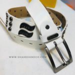 Premium Genuine Leather Repeat Belt White Ns7 - Image 3