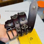 Premium Genuine Leather Repeat Belt Dark Chocolate Ns6 - Image 3
