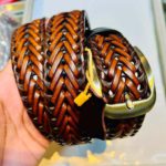 1.5 inch Braided Belt Chocolate Brown Mix- bs-5