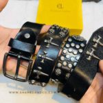Premium Genuine Leather Repeat Belt Black Ns2