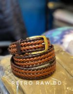 1.5 inch Braided Belt Chocolate Brown Mix- bs-5 - Image 2