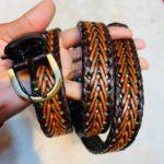 1 inch Braided Belt Brown Choco Mix-nh3