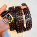 1 inch Braided Belt Deep Chocolate-nh2