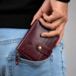 Premium Quality Multifunctional Full Zipper Wallet Red Wine ms-1